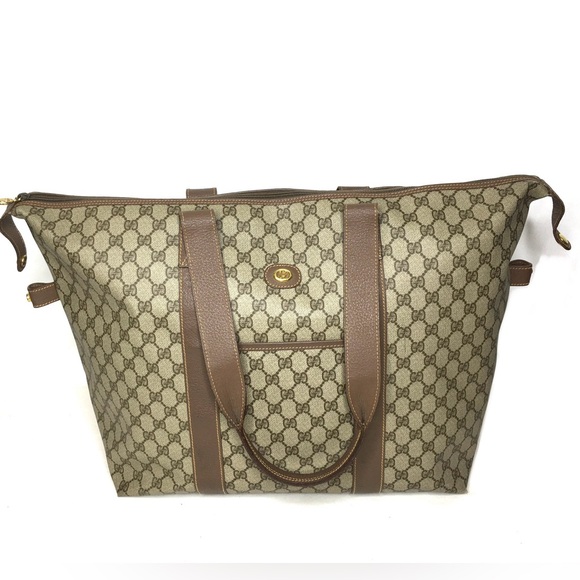 Gucci authentic brown monogram coated canvas XL tote bag - Picture 3 of 15